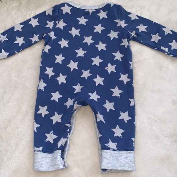 Cloud Island Newborn Blue & Gray Star Romper GUC - Picture 6 of 7